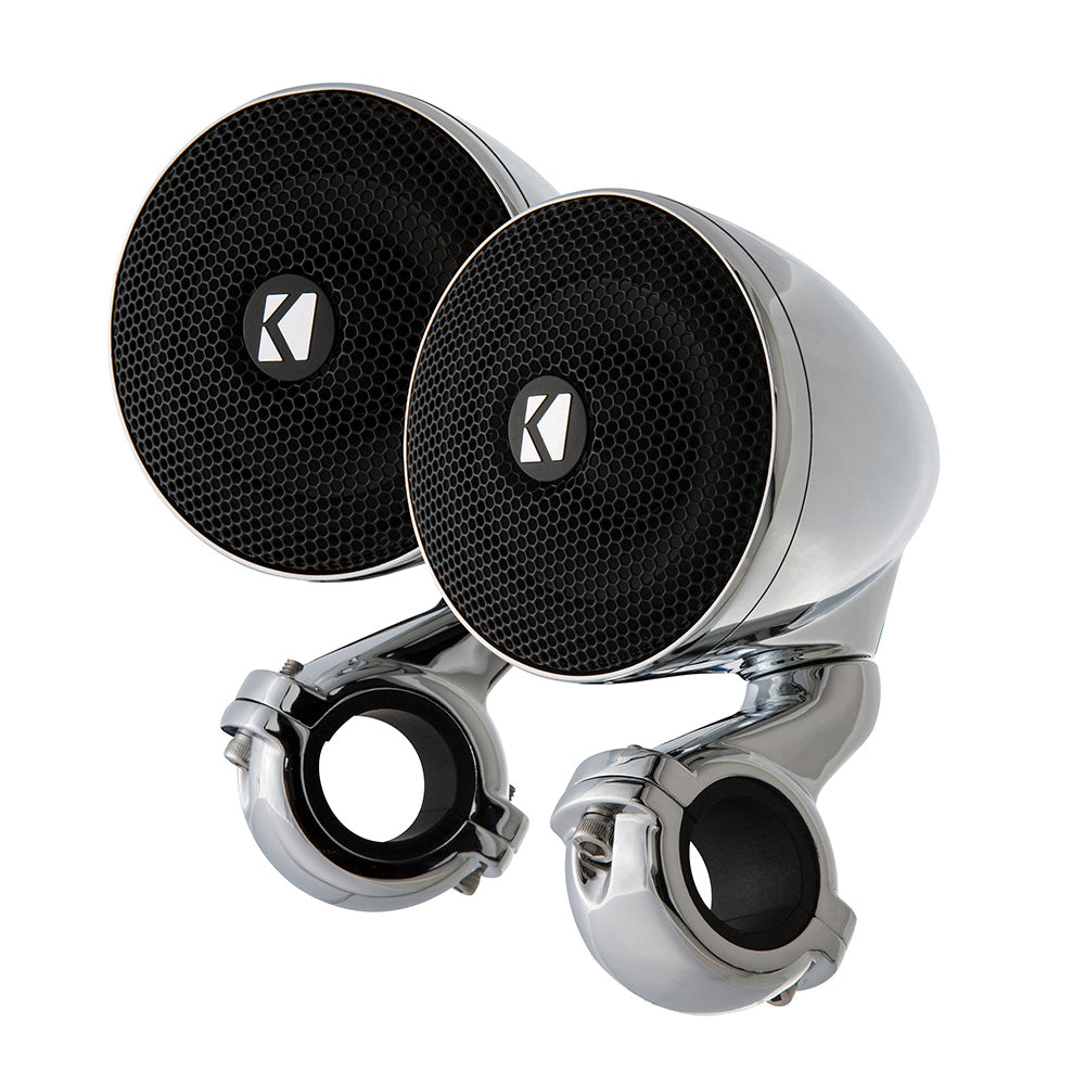 KICKER PSM 3" Weather-Proof Mini Enclosed Speaker Pair - 4-Ohm, Chrome [47PSM34]