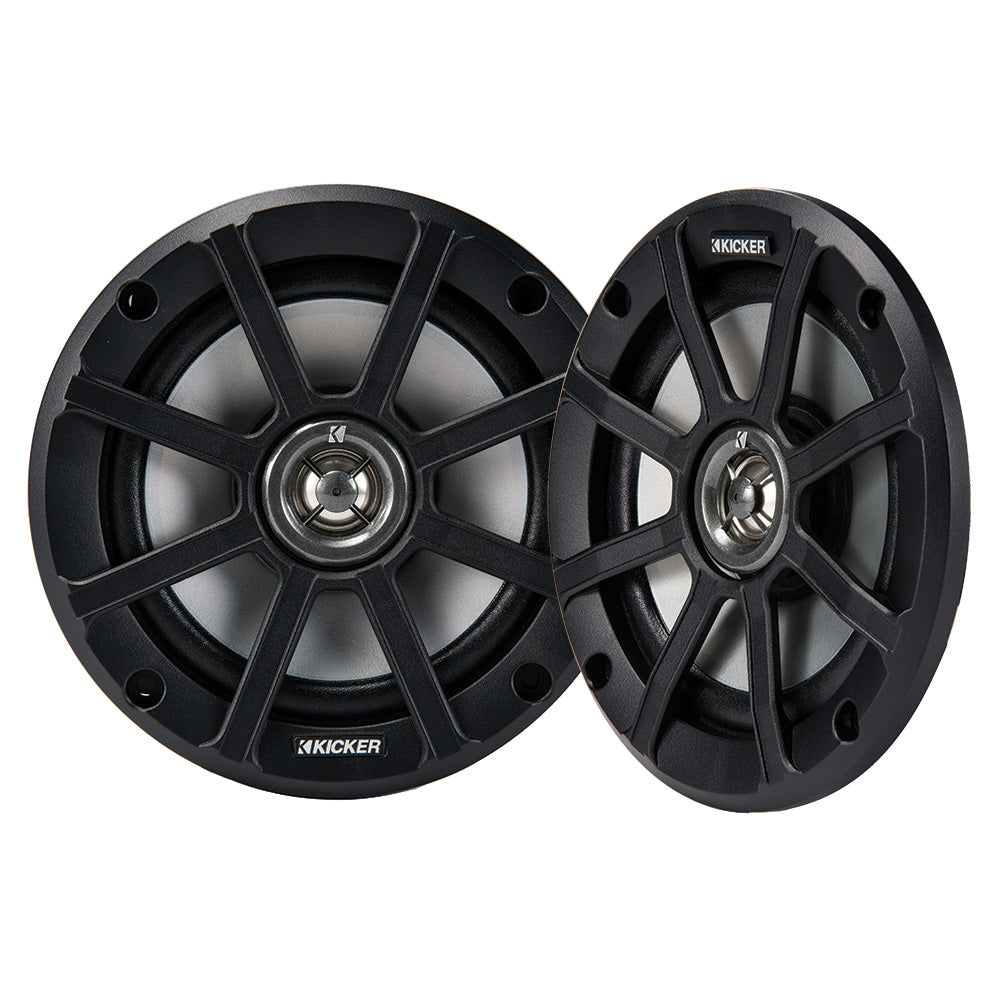 KICKER PSC65 6.5" Powersports Weather-Proof Coaxial Speakers - 2-Ohm, Black [51PSC652]